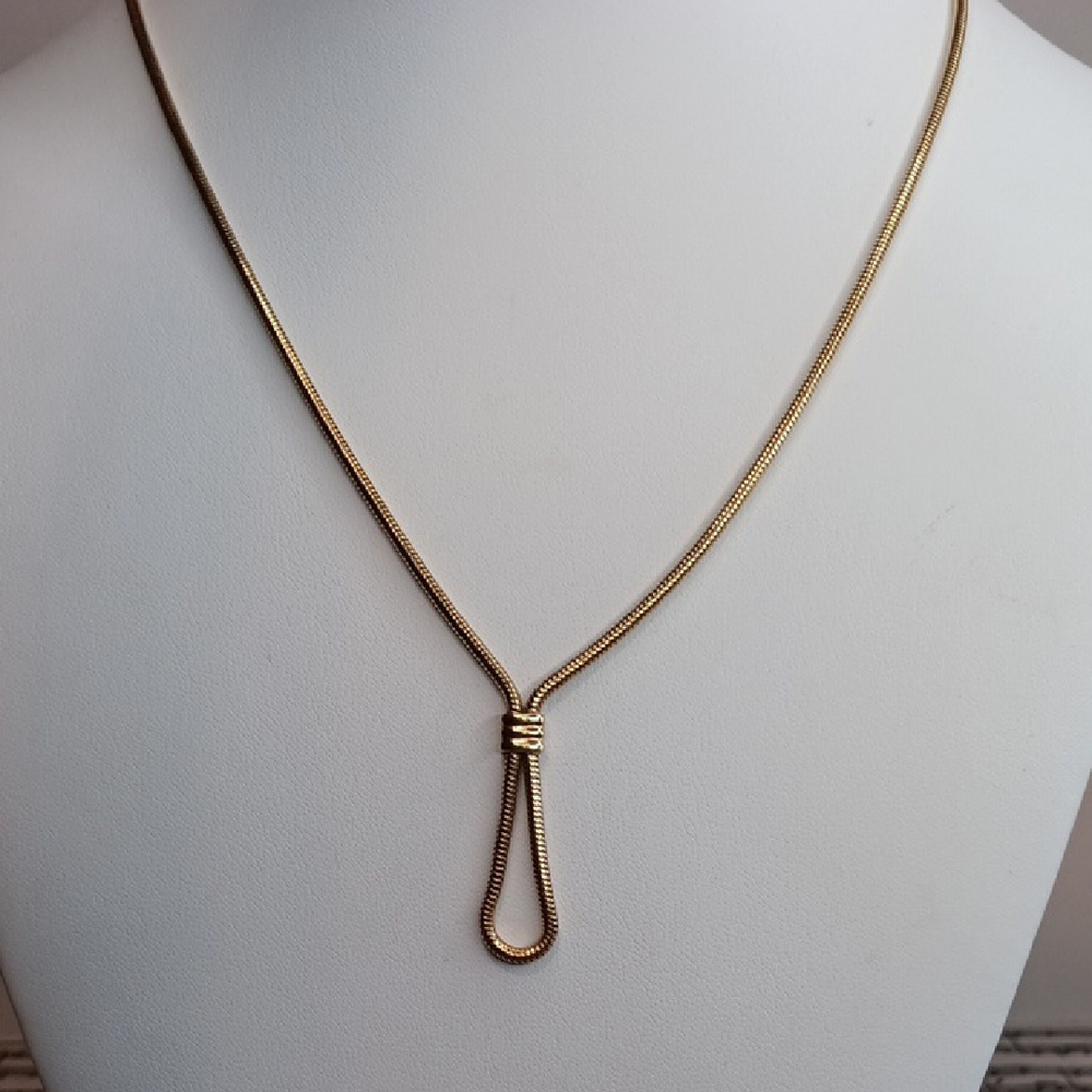 Avon Gold Tone Loop Snake Chain Necklace 18" Long Vintage
